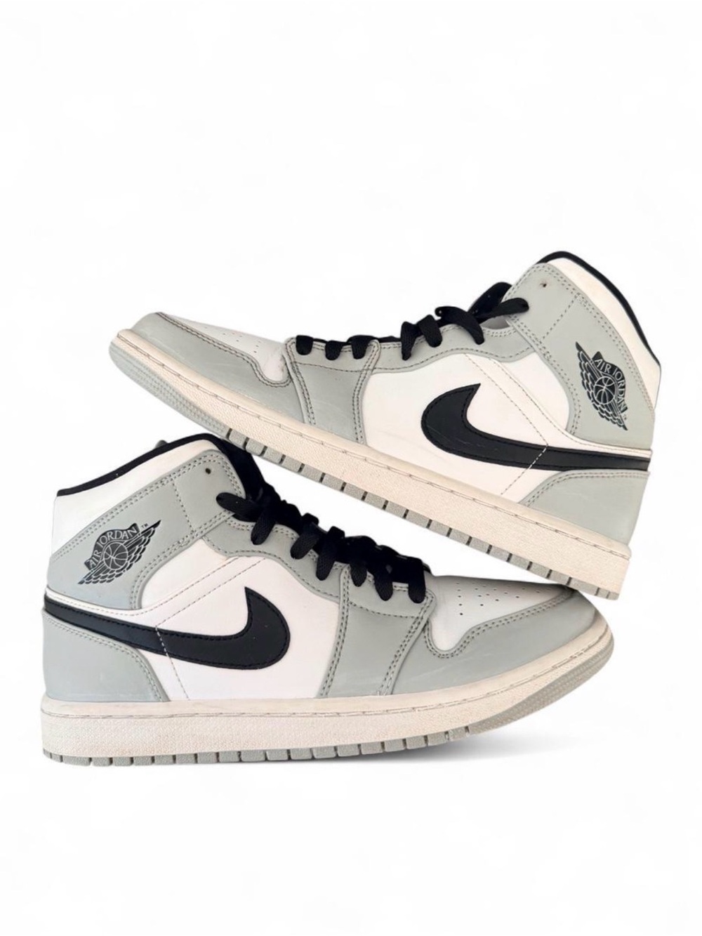 Jordan 1 Mid Sneakers in Light Smoke Gray